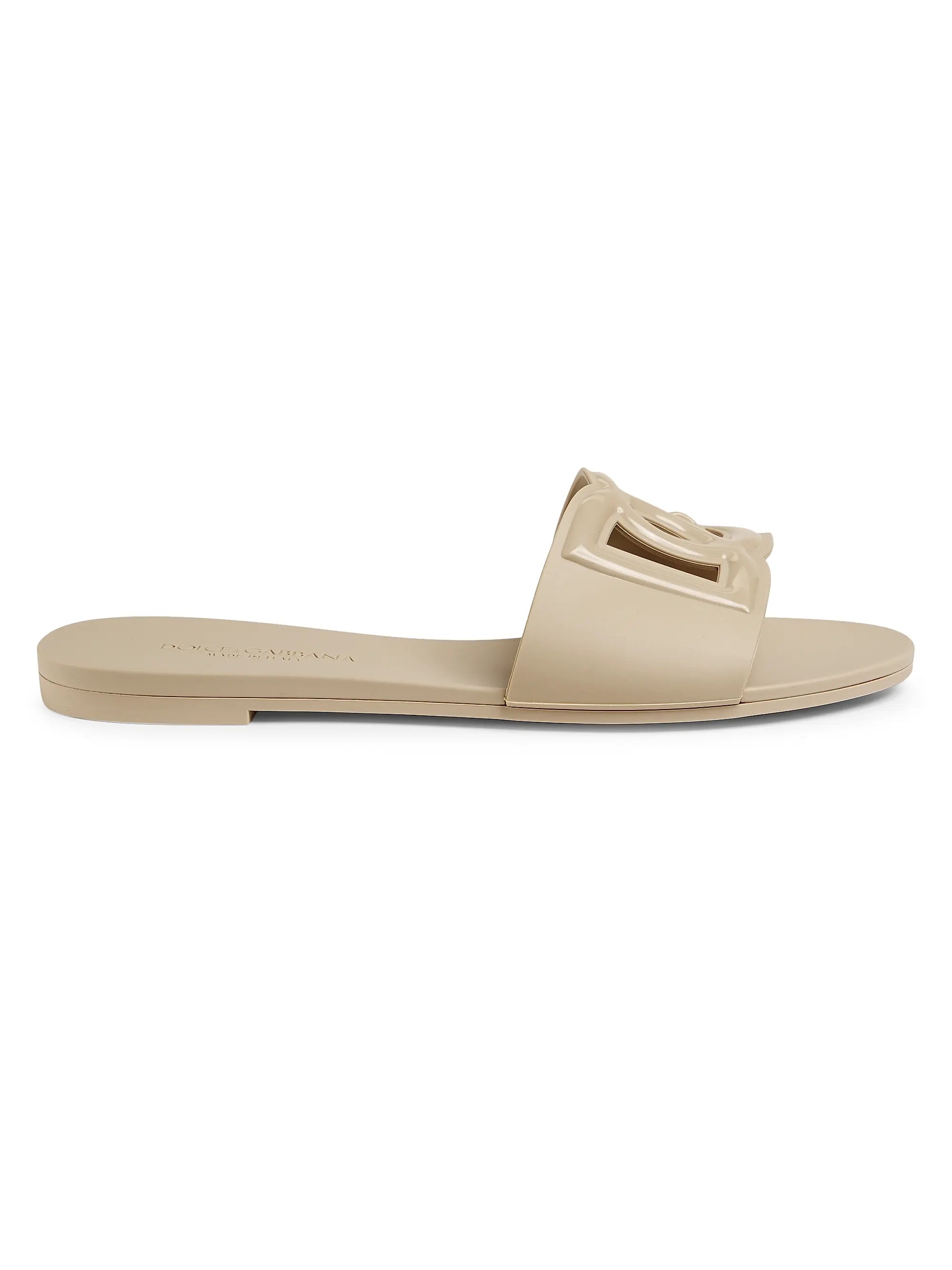 Dolce&Gabbana Interlock Logo Rubber Slides | Luxury Casual Slide Sandals