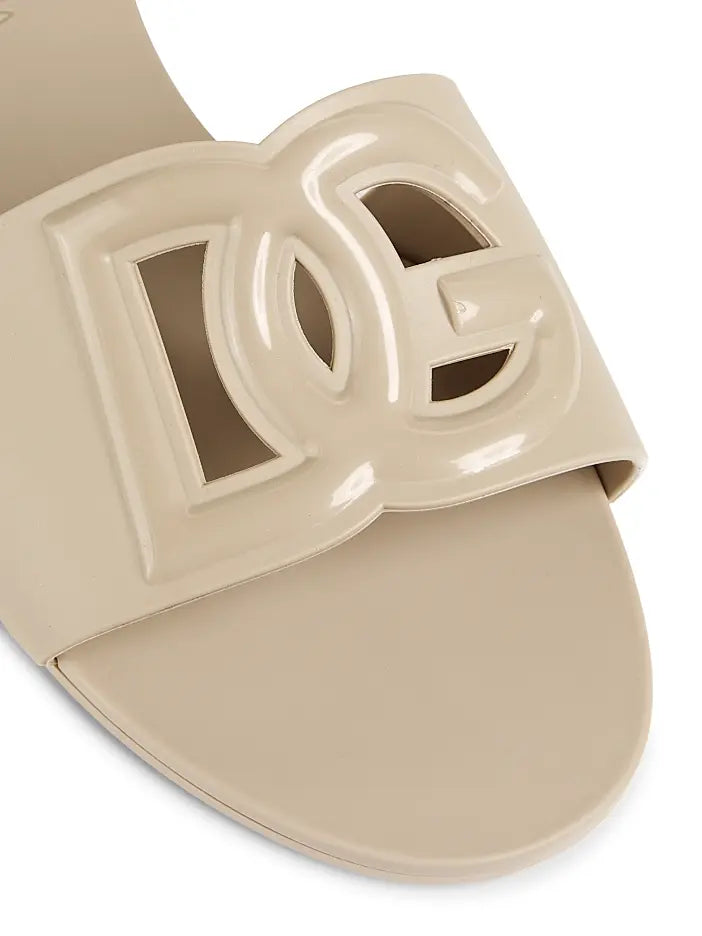 Dolce&Gabbana Interlock Logo Rubber Slides | Luxury Casual Slide Sandals