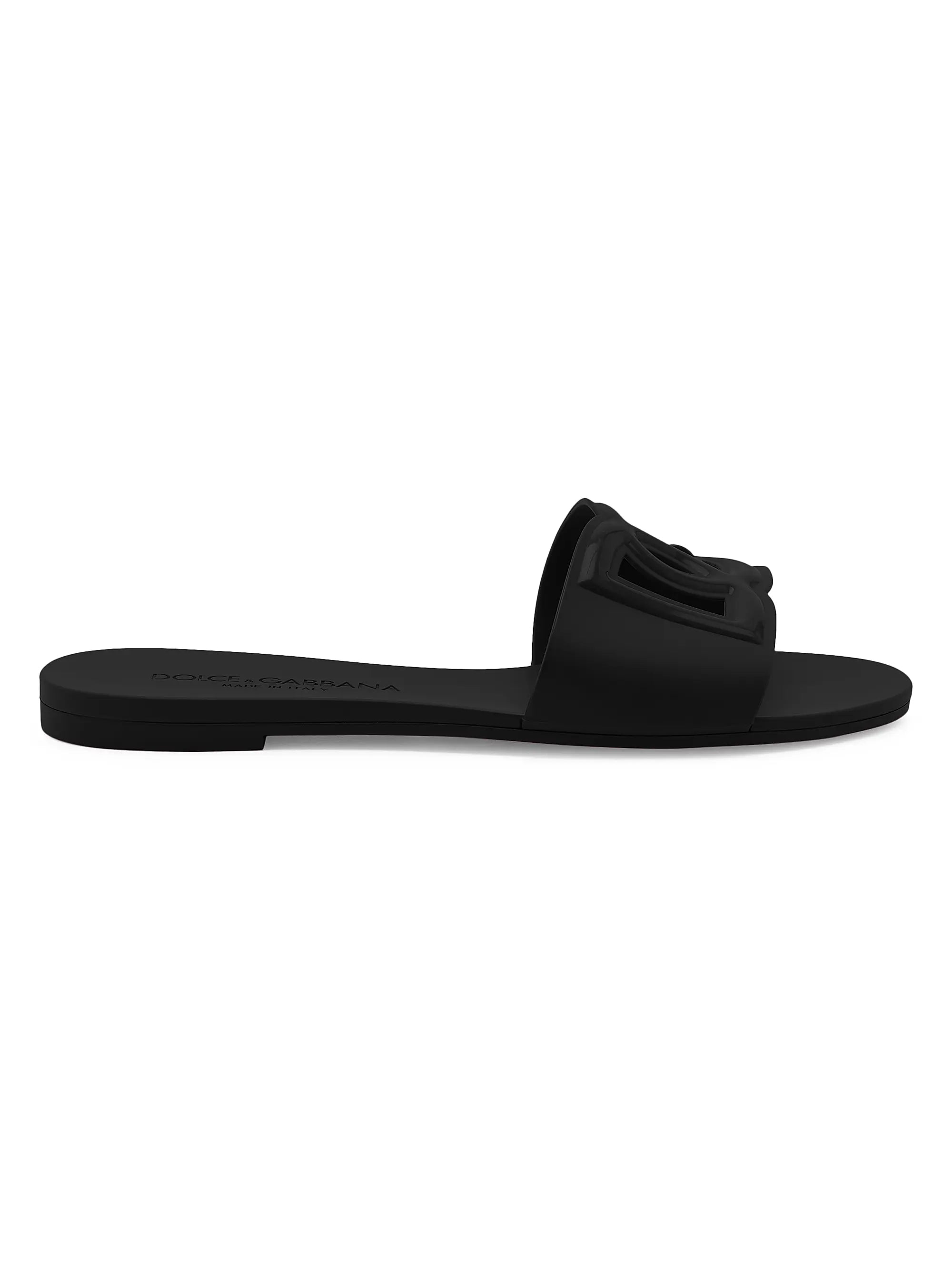 Dolce&Gabbana Interlock Logo Rubber Slides | Luxury Casual Slide Sandals