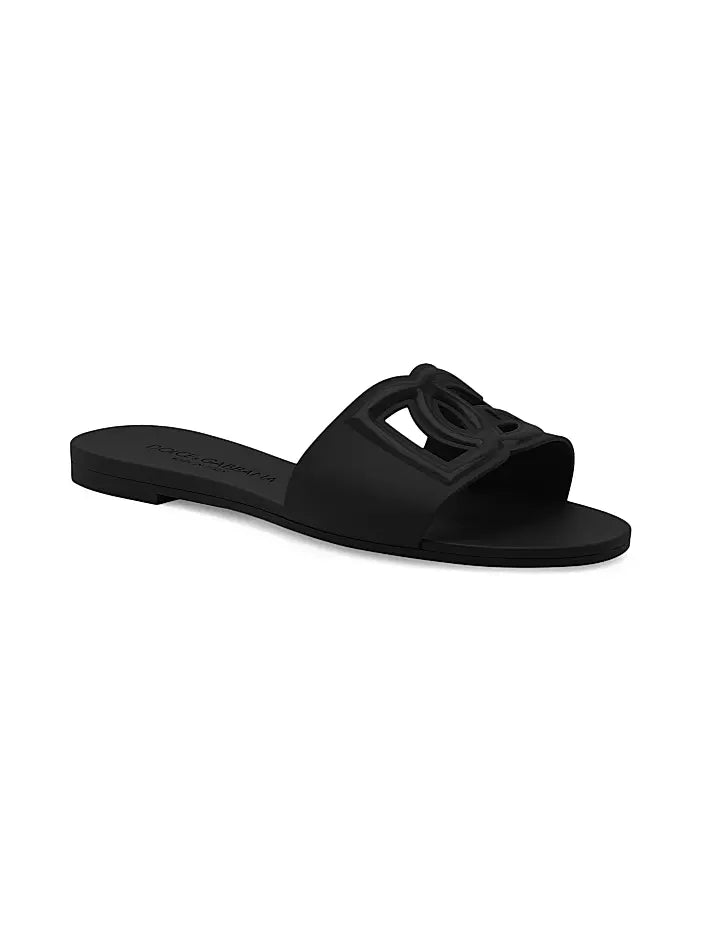 Dolce&Gabbana Interlock Logo Rubber Slides | Luxury Casual Slide Sandals