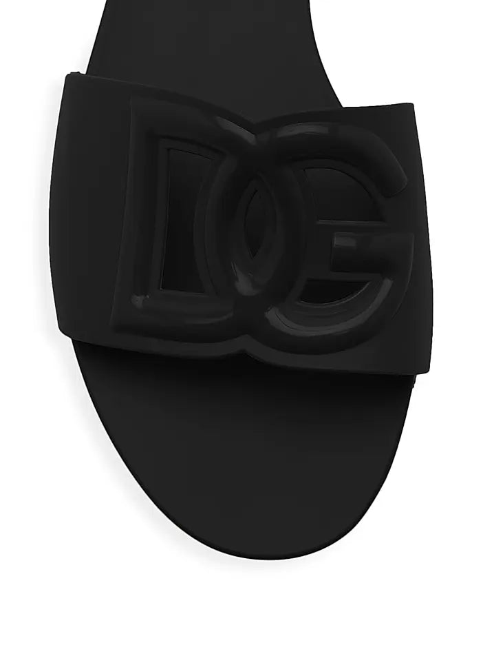 Dolce&Gabbana Interlock Logo Rubber Slides | Luxury Casual Slide Sandals