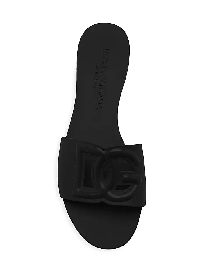 Dolce&Gabbana Interlock Logo Rubber Slides | Luxury Casual Slide Sandals