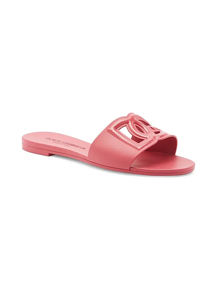 Dolce&Gabbana Interlock Logo Rubber Slides | Luxury Casual Slide Sandals