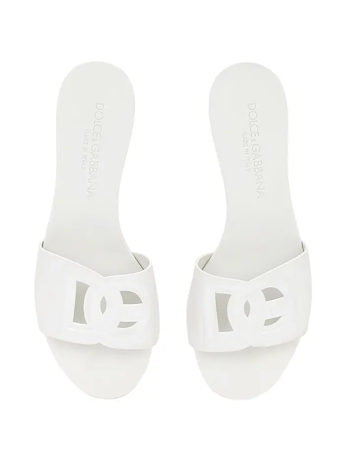 Dolce&Gabbana Interlock Logo Rubber Slides | Luxury Casual Slide Sandals