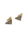 Prada Enameled Metal Earrings – Iconic Triangle Logo Earrings for Effortless Luxury