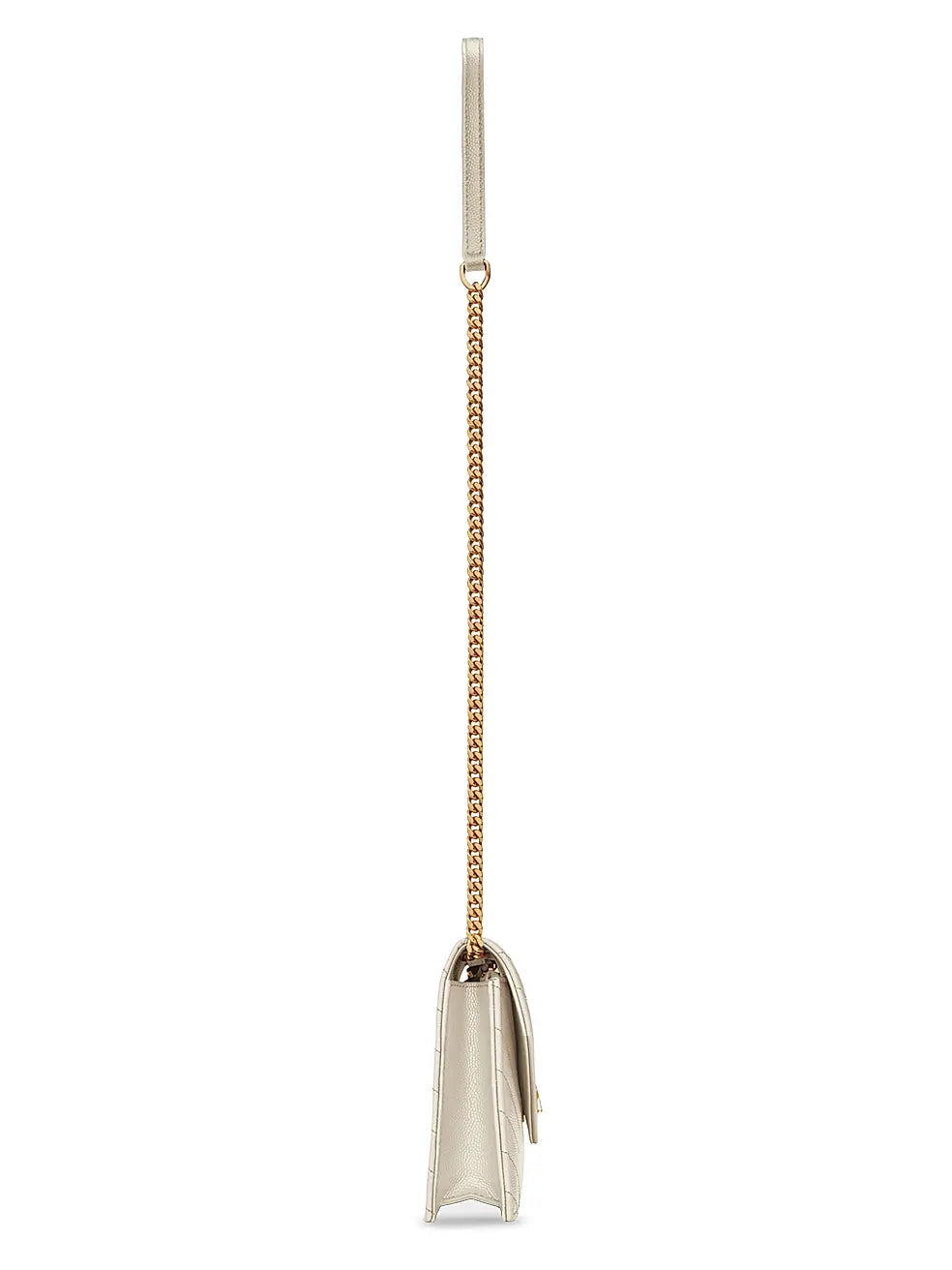Saint Laurent Cassandre Envelope Chain Wallet in Grain de Poudre Leather