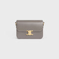 Celine Femme Classic Triomphe Handbag, Premium Natural Calfskin Leather Women Shoulder Bag