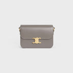Celine Femme Classic Triomphe Handbag, Premium Natural Calfskin Leather Women Shoulder Bag