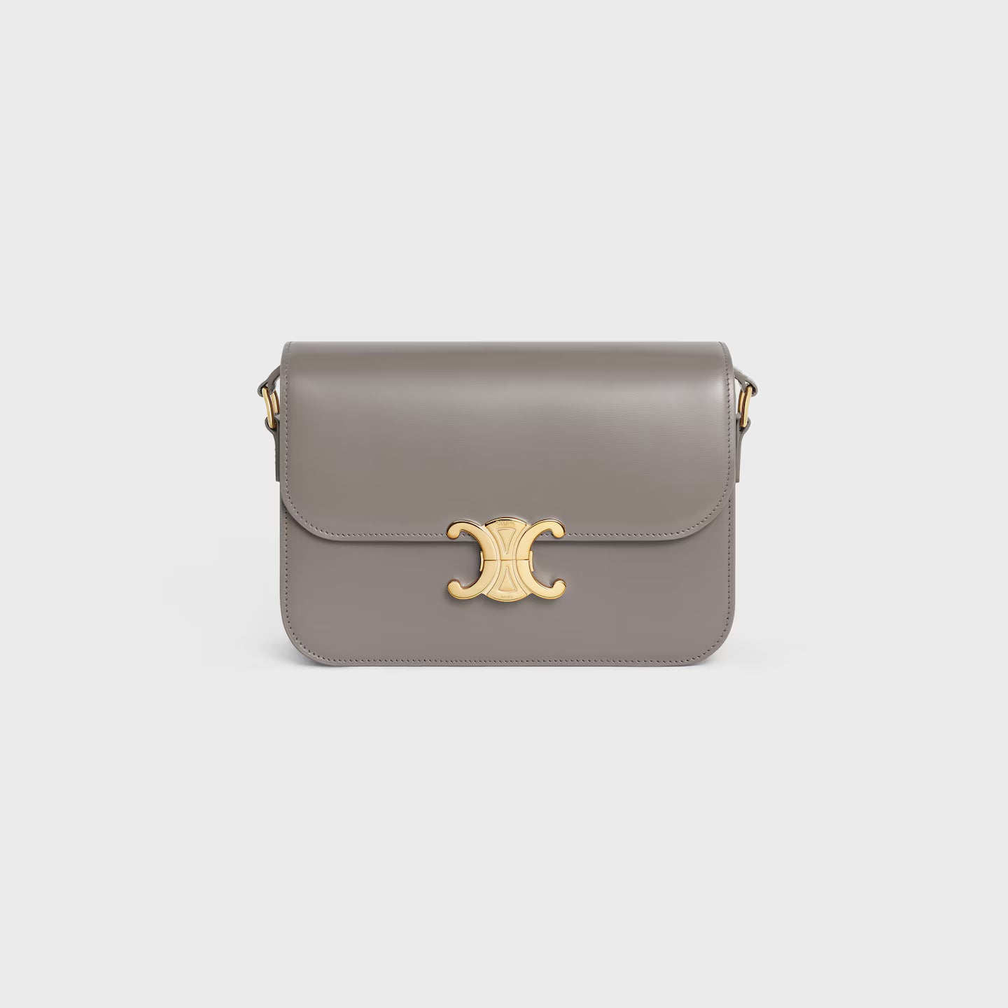 Celine Femme Classic Triomphe Handbag, Premium Natural Calfskin Leather Women Shoulder Bag