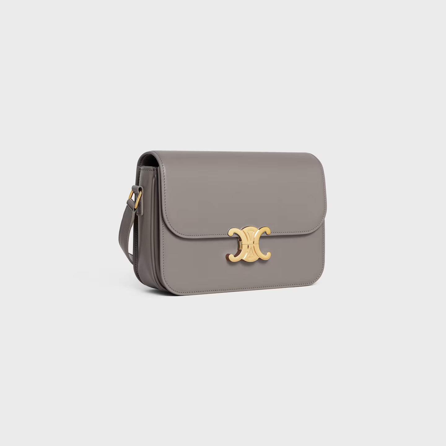 Celine Femme Classic Triomphe Handbag, Premium Natural Calfskin Leather Women Shoulder Bag
