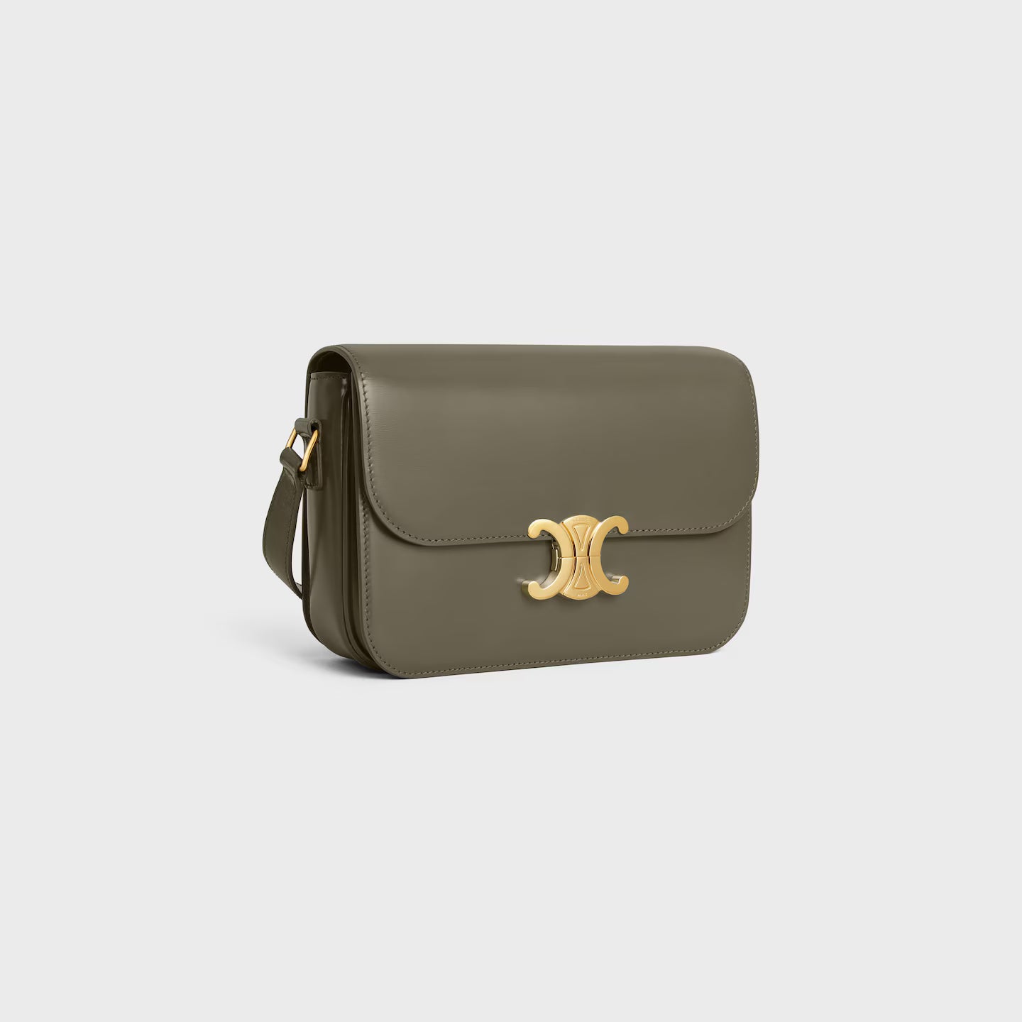Celine Femme Classic Triomphe Handbag, Premium Natural Calfskin Leather Women Shoulder Bag