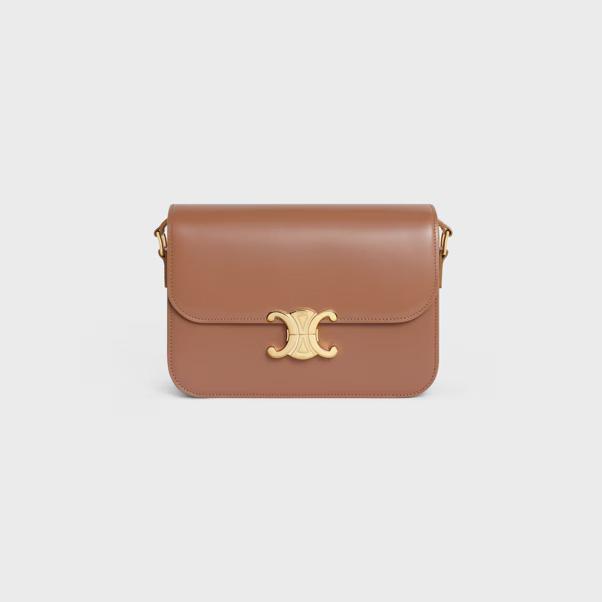 Celine Femme Classic Triomphe Handbag, Premium Natural Calfskin Leather Women Shoulder Bag