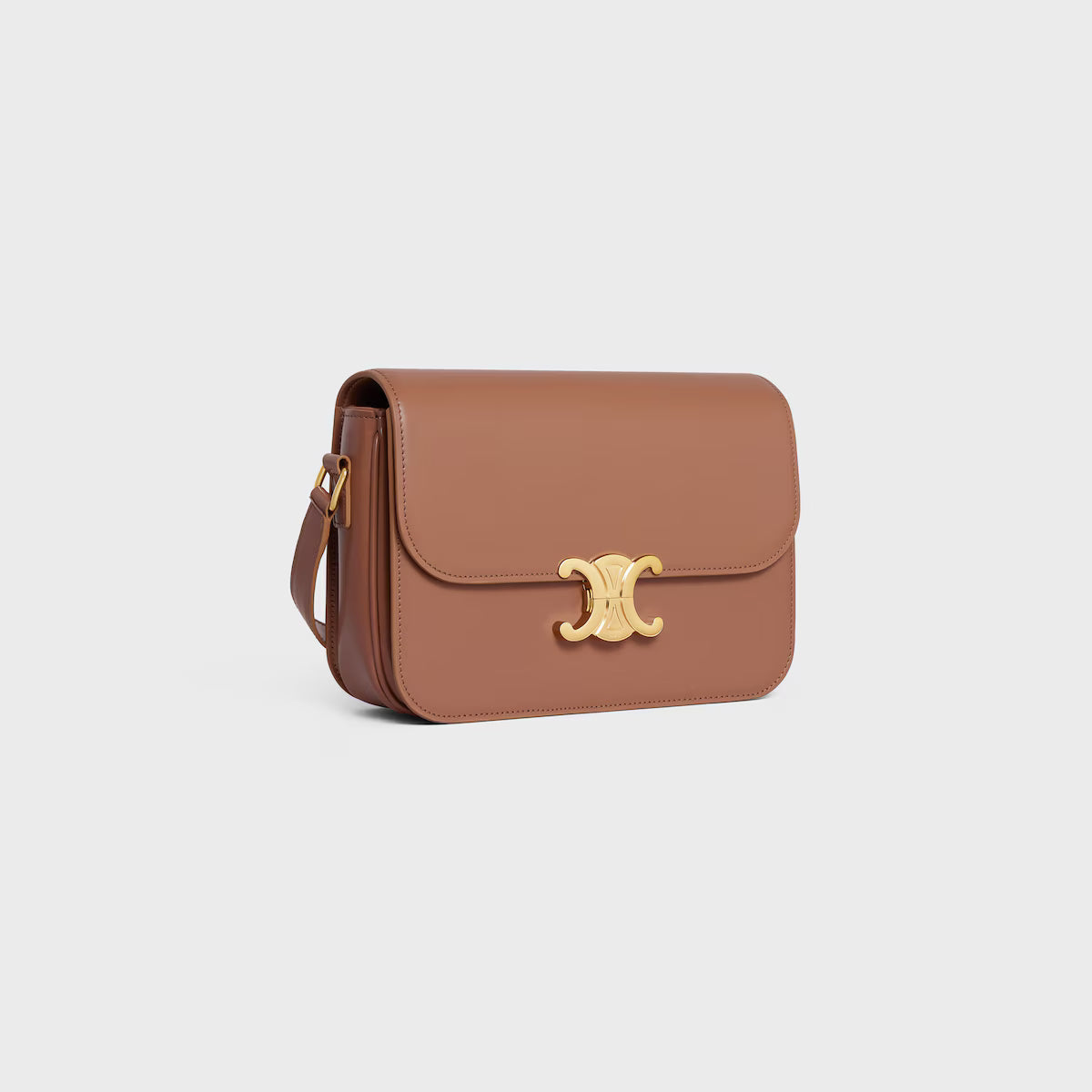 Celine Femme Classic Triomphe Handbag, Premium Natural Calfskin Leather Women Shoulder Bag