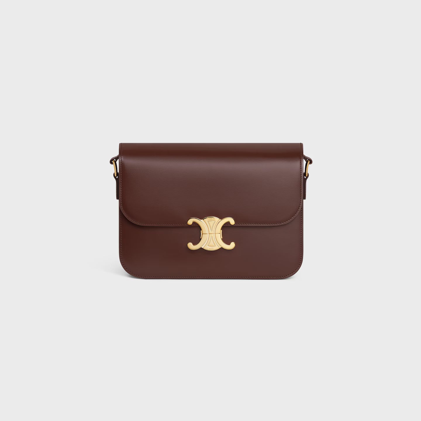 Celine Femme Classic Triomphe Handbag, Premium Natural Calfskin Leather Women Shoulder Bag