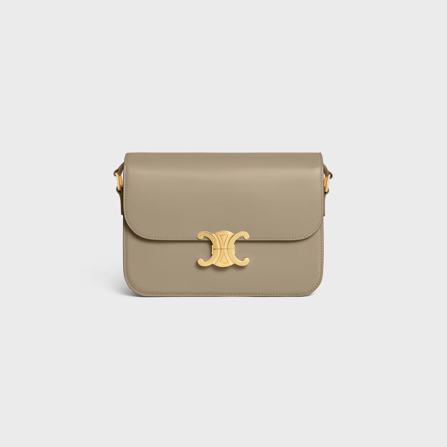 Celine Femme Classic Triomphe Handbag, Premium Natural Calfskin Leather Women Shoulder Bag