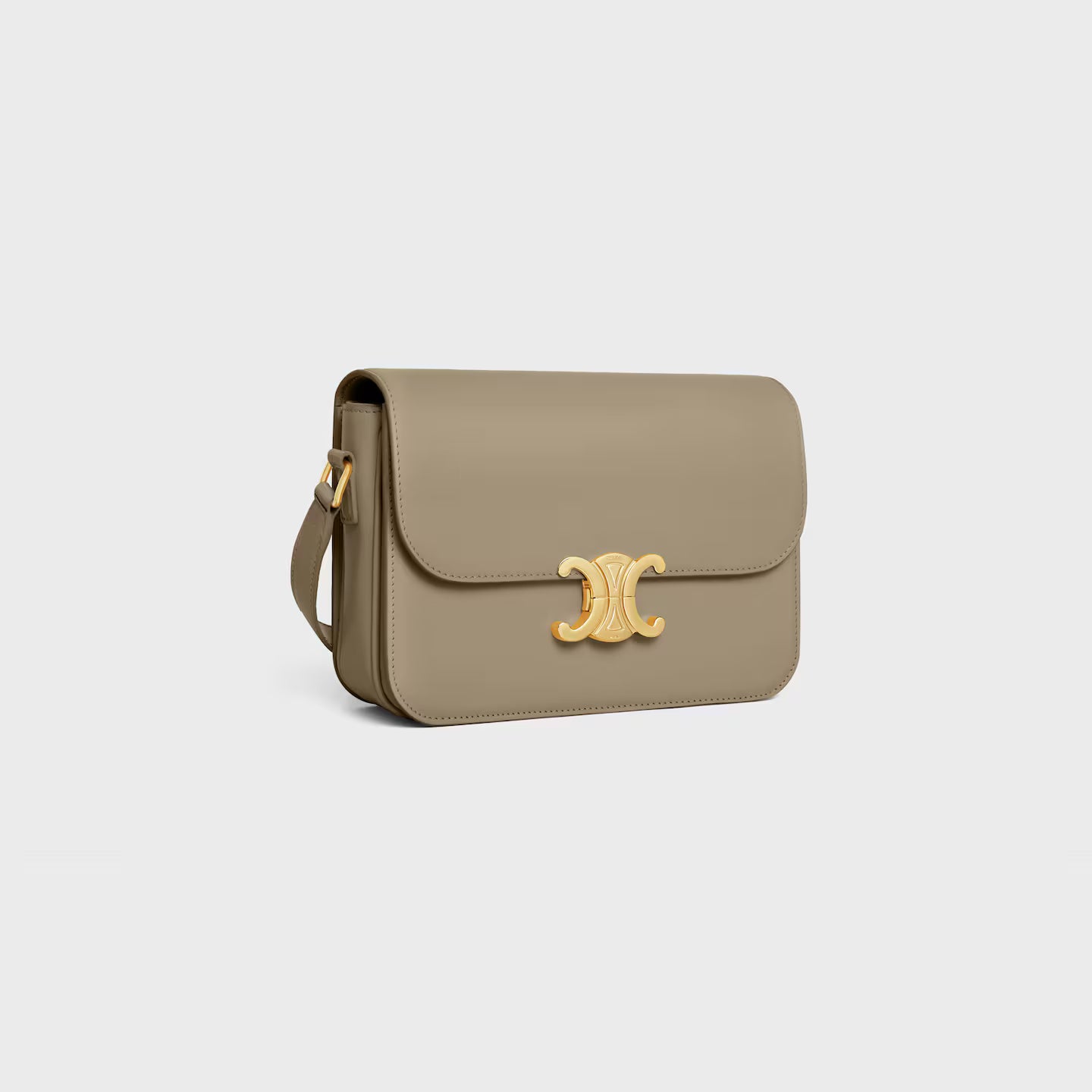 Celine Femme Classic Triomphe Handbag, Premium Natural Calfskin Leather Women Shoulder Bag