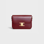 Celine Femme Classic Triomphe Handbag, Premium Natural Calfskin Leather Women Shoulder Bag
