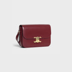 Celine Femme Classic Triomphe Handbag, Premium Natural Calfskin Leather Women Shoulder Bag