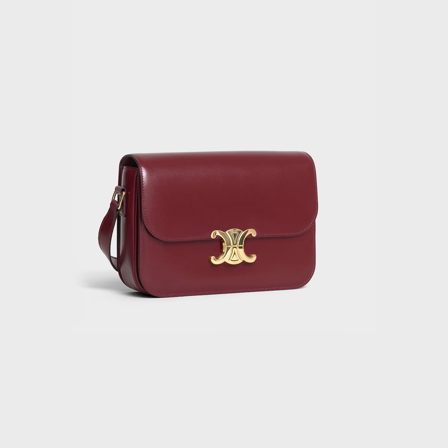 Celine Femme Classic Triomphe Handbag, Premium Natural Calfskin Leather Women Shoulder Bag