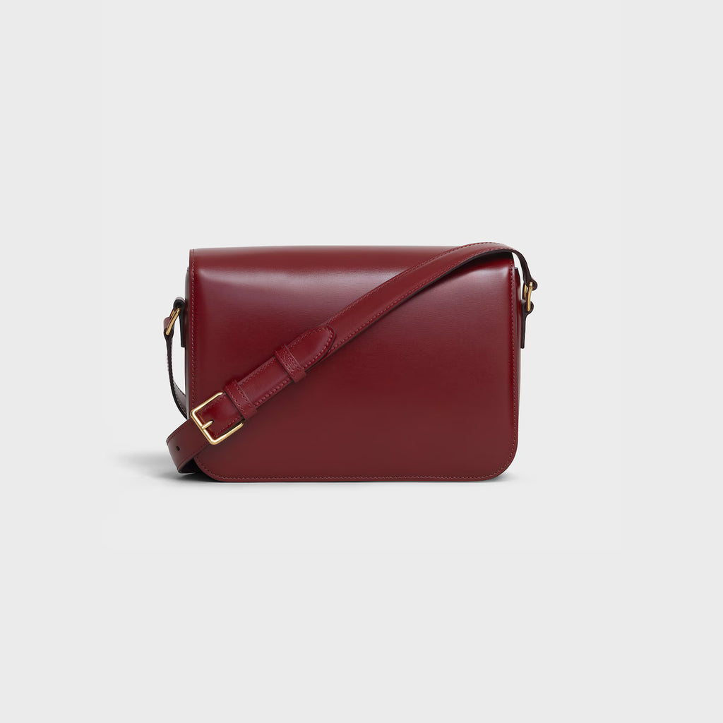 Celine Femme Classic Triomphe Handbag, Premium Natural Calfskin Leather Women Shoulder Bag