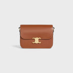 Celine Femme Classic Triomphe Handbag, Premium Natural Calfskin Leather Women Shoulder Bag