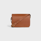 Celine Femme Classic Triomphe Handbag, Premium Natural Calfskin Leather Women Shoulder Bag