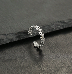 COINBUFF 4-Piece Adjustable Leaf Ring Set for Women – Solid Gold & Sterling Silver Elegant Stackable Rings