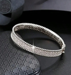 S925 Sterling Silver Moissanite Tennis Bracelet – Luxury Pavé Princess Circle Open Bracelet for Women