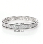 S925 Sterling Silver Moissanite Tennis Bracelet – Luxury Pavé Princess Circle Open Bracelet for Women