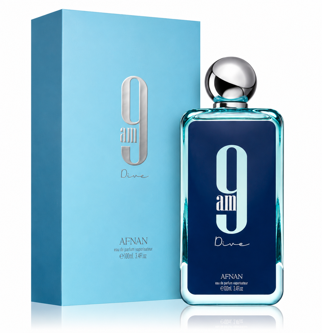 Afnan 9 AM Dive Eau De Parfum｜Refreshing Ocean Breeze Perfume, with Summer Floral-Fruity Woody Notes for High-End and Long-Lasting Scent