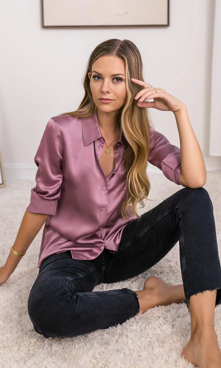 Monaco Luxury Striped Silk Blouse – Parisian Elegance Redefined