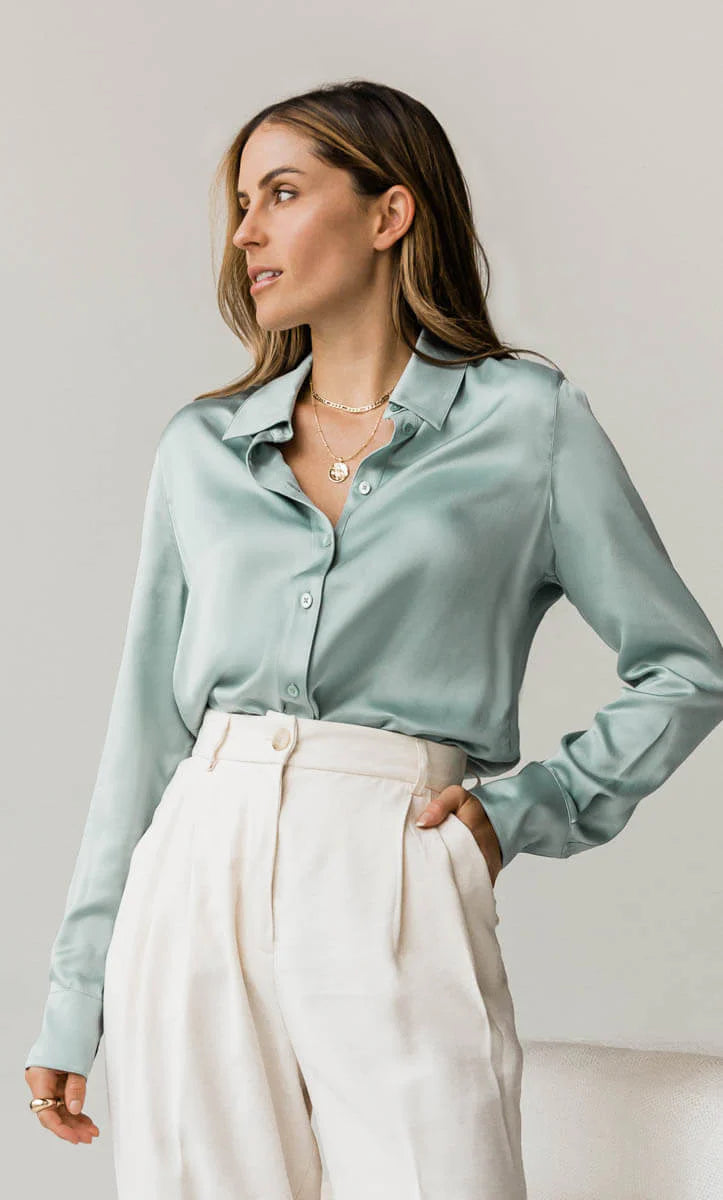 Monaco Luxury Striped Silk Blouse – Parisian Elegance Redefined