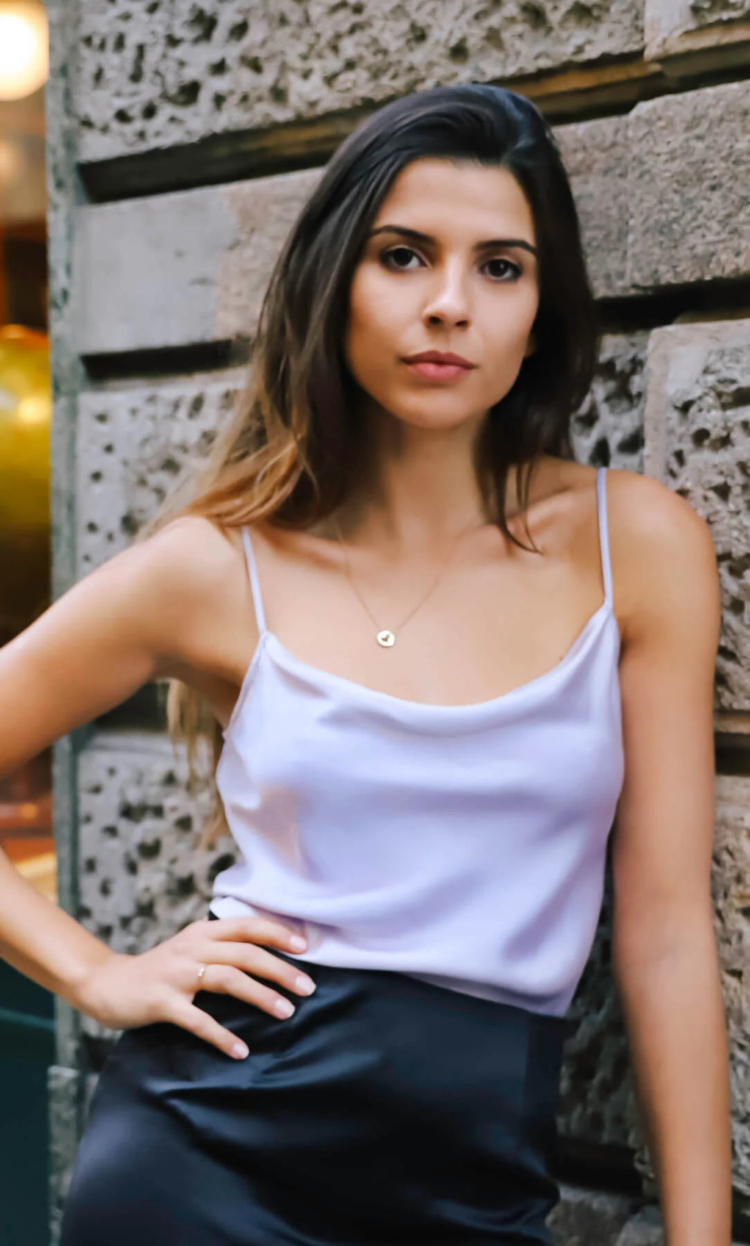Capri Luxe Silk Cami – Elegant Satin Draped Tank Top