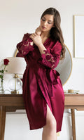 Chantella Silk Lace Nightgown | Luxury French Satin House Robe Subtitle: