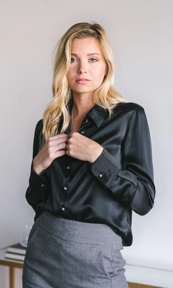 Monaco Luxury Striped Silk Blouse – Parisian Elegance Redefined