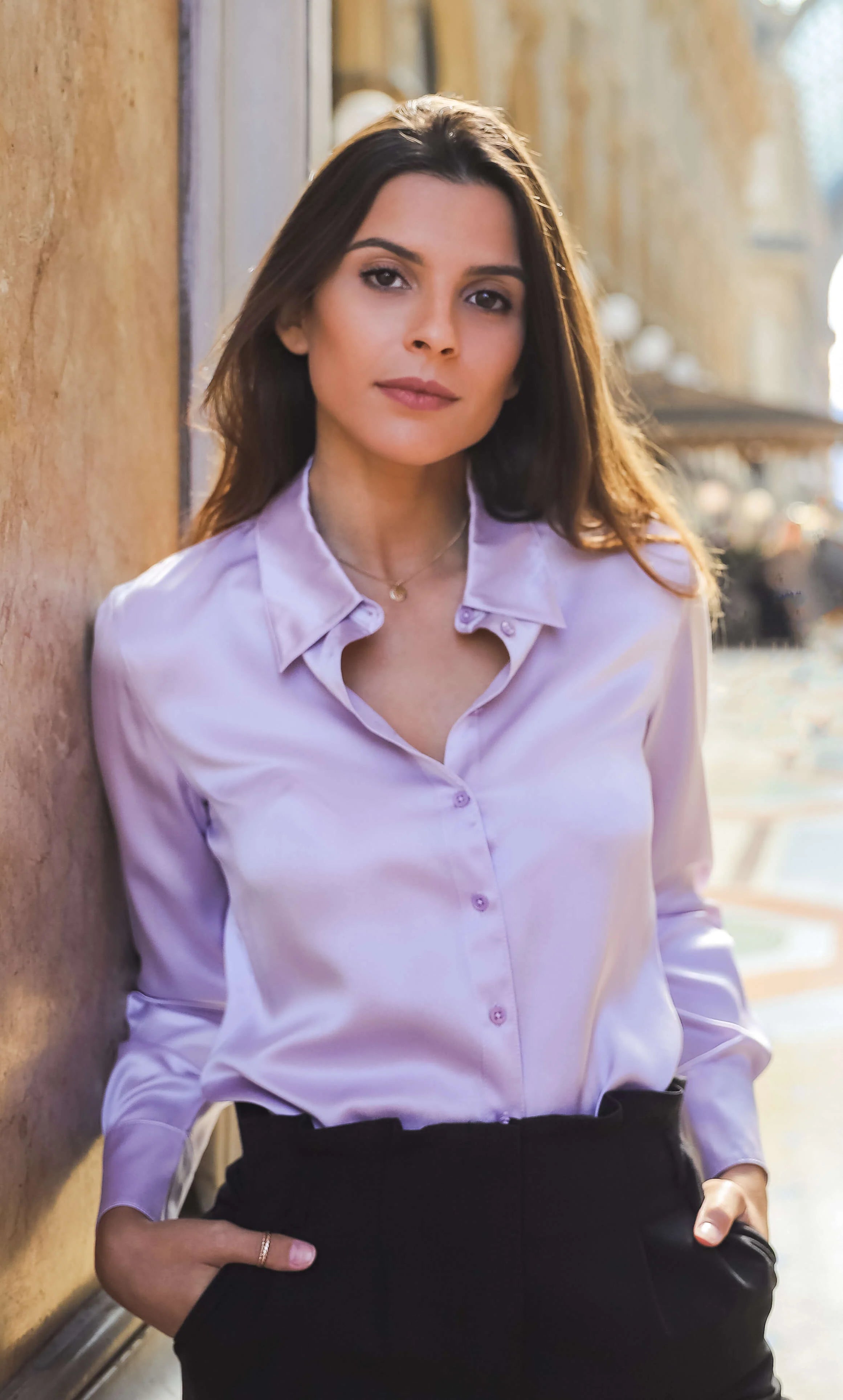 Monaco Luxury Striped Silk Blouse – Parisian Elegance Redefined