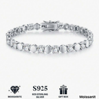 925 Sterling Silver Moissanite Tennis Bracelet – Luxury Sparkle That Rivals Diamonds