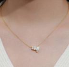 925 Sterling Silver Toi Et Moi Moissanite Pendant Necklace – 3.0ct D Color VVS1