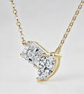 925 Sterling Silver Toi Et Moi Moissanite Pendant Necklace – 3.0ct D Color VVS1