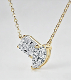 925 Sterling Silver Toi Et Moi Moissanite Pendant Necklace – 3.0ct D Color VVS1