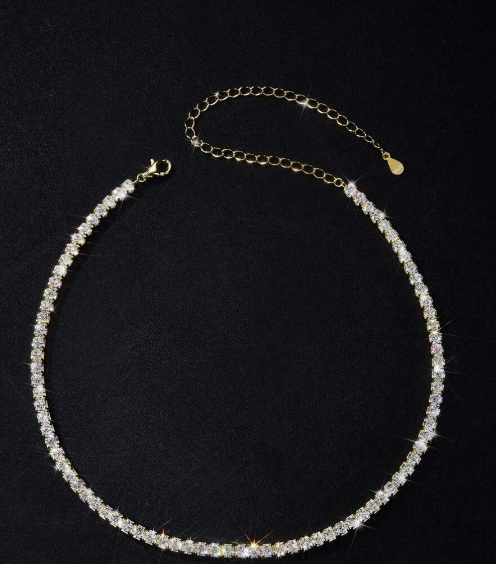 3mm Hip-Hop Pavé Diamond Tennis Necklace – Luxury 925 Sterling Silver Choker