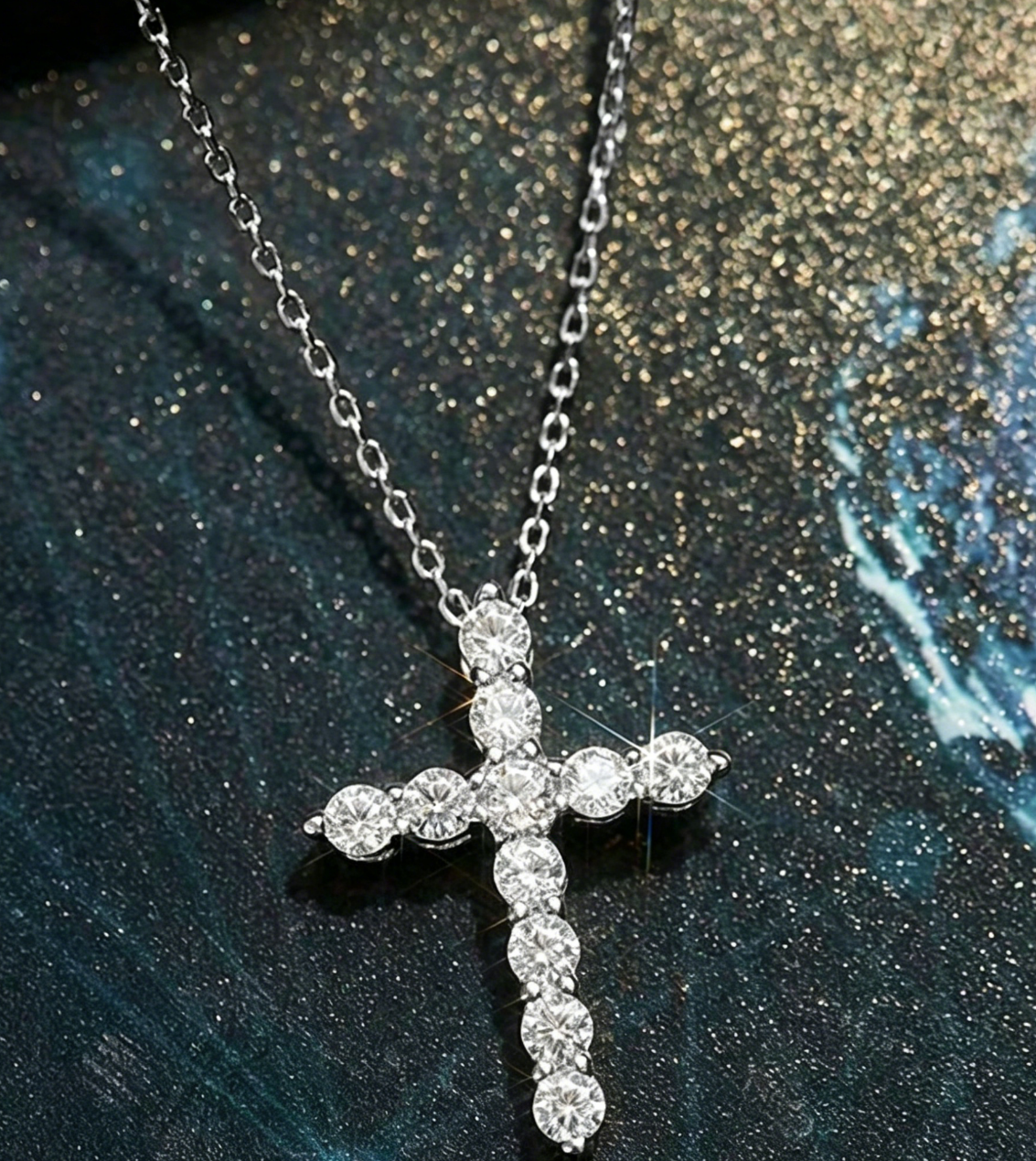 1CT Moissanite Cross Necklace in 925 Sterling Silver – Timeless Faith & Luxury Sparkle