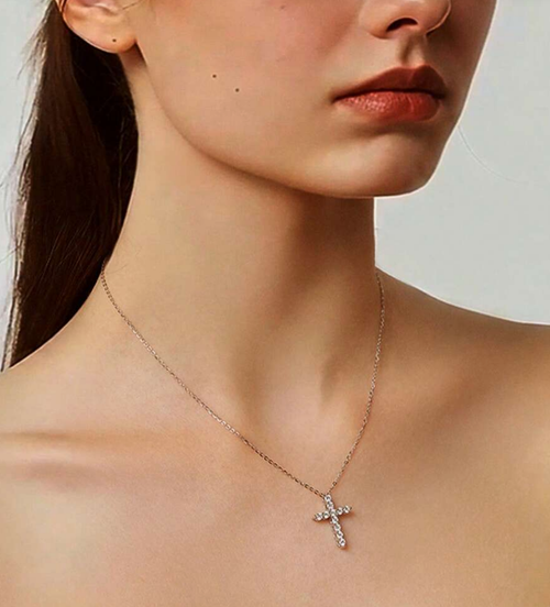 1CT Moissanite Cross Necklace in 925 Sterling Silver – Timeless Faith & Luxury Sparkle