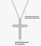 1CT Moissanite Cross Necklace in 925 Sterling Silver – Timeless Faith & Luxury Sparkle