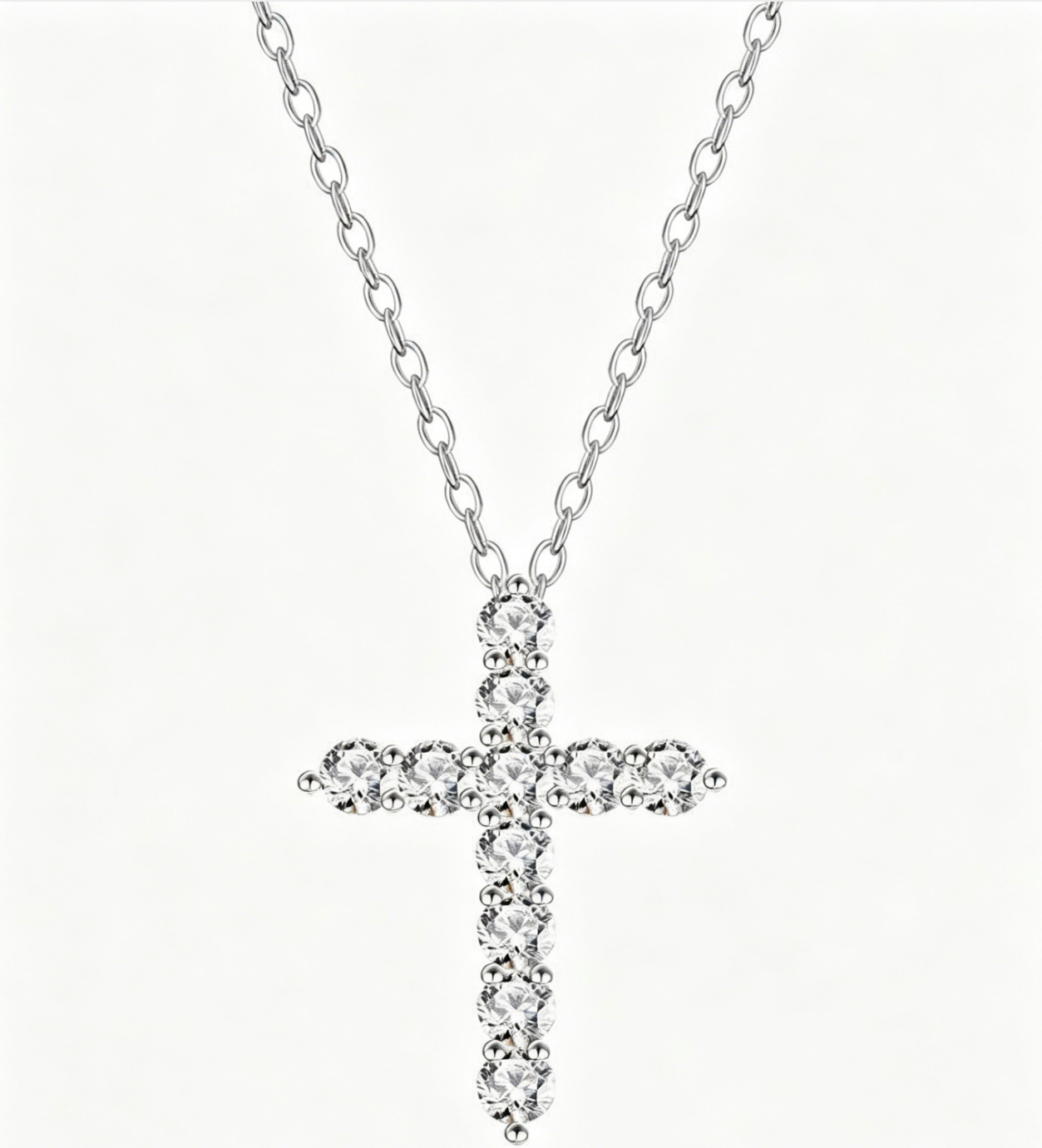1CT Moissanite Cross Necklace in 925 Sterling Silver – Timeless Faith & Luxury Sparkle