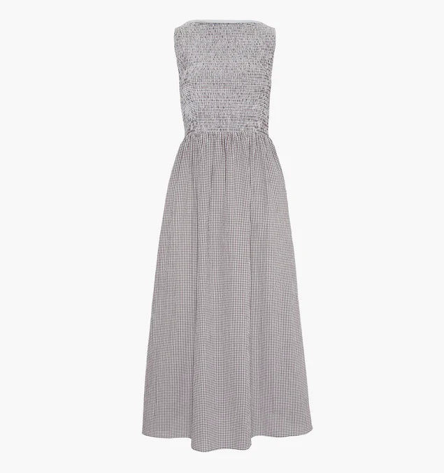 Women’s Smocked Midi Dress – Elegant Sleeveless Summer Dress