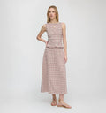 Women’s Smocked Top & Pleated Midi Skirt Set