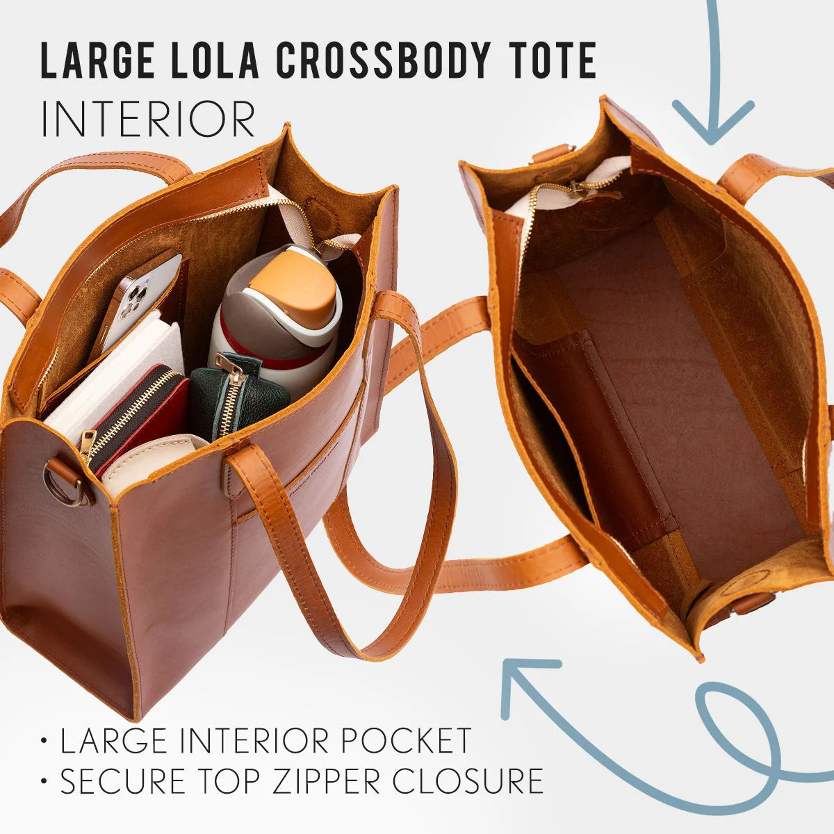 Lola Light Luxury Vintage Genuine Leather Tote Bag | Large Capacity Shoulder and Crossbody Bag