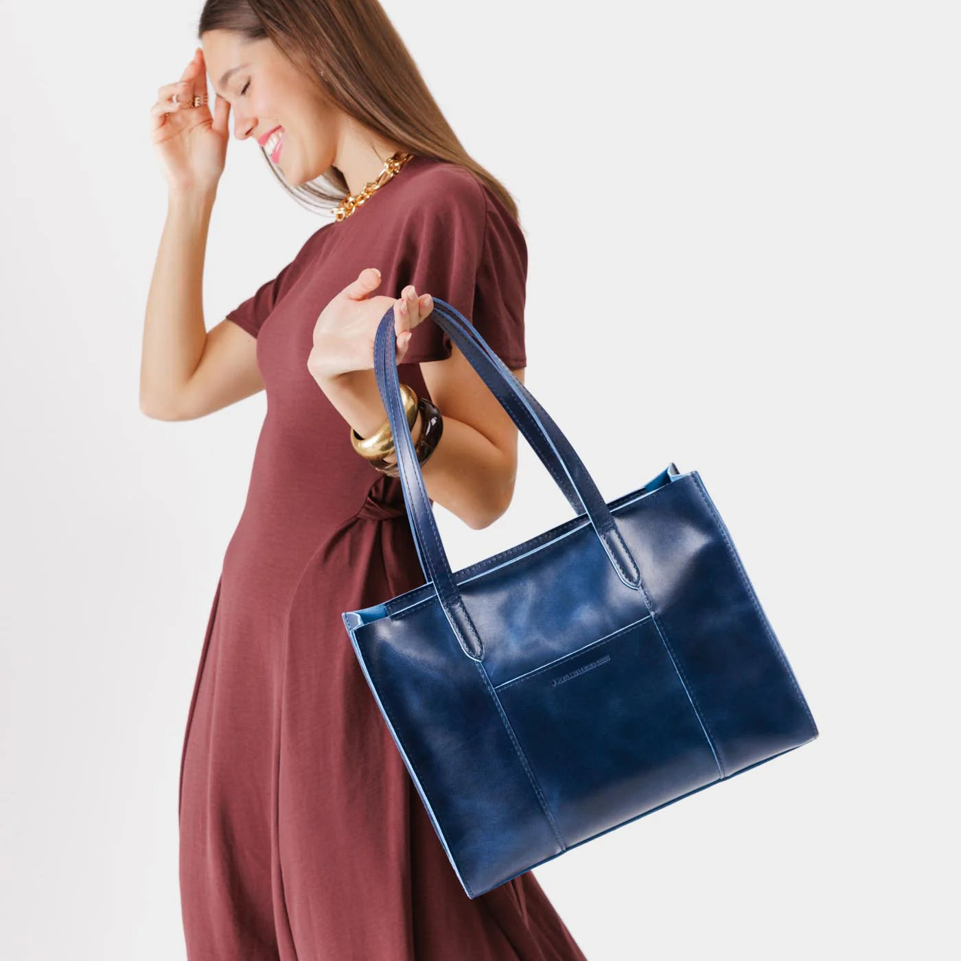 Lola Light Luxury Vintage Genuine Leather Tote Bag | Large Capacity Shoulder and Crossbody Bag