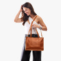 Lola Light Luxury Vintage Genuine Leather Tote Bag | Large Capacity Shoulder and Crossbody Bag
